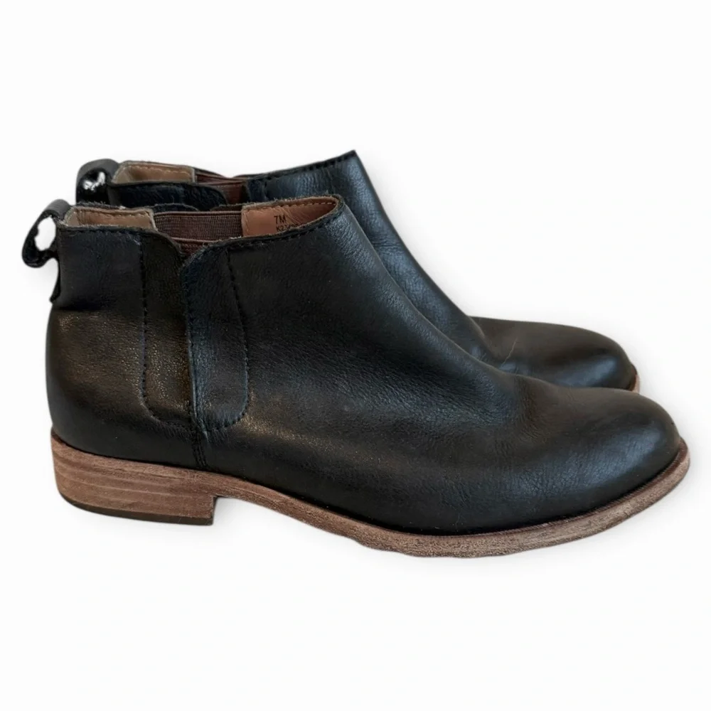 Kori-Ease Velma Leather Slip-on Ankle Boots Sz 7
